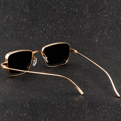 Men's Metal Square Frame Sunglasses for Outdoor Vacation