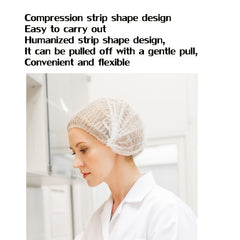 100pcs Disposable Chef Hat Non-woven Anti-hair Loss Net Cap