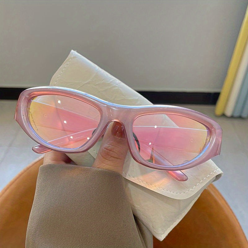 Y2K Wrap Around Sunglasses UV400 Mirrored Sun Shades for Women Men
