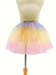 Sweet Girls Gradient Tutu Skirt Dance Skirt For Summer Party