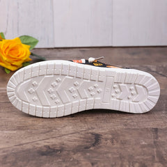 Women's Pumpkin Print Slip On Low Round Toe Canvas Shoes