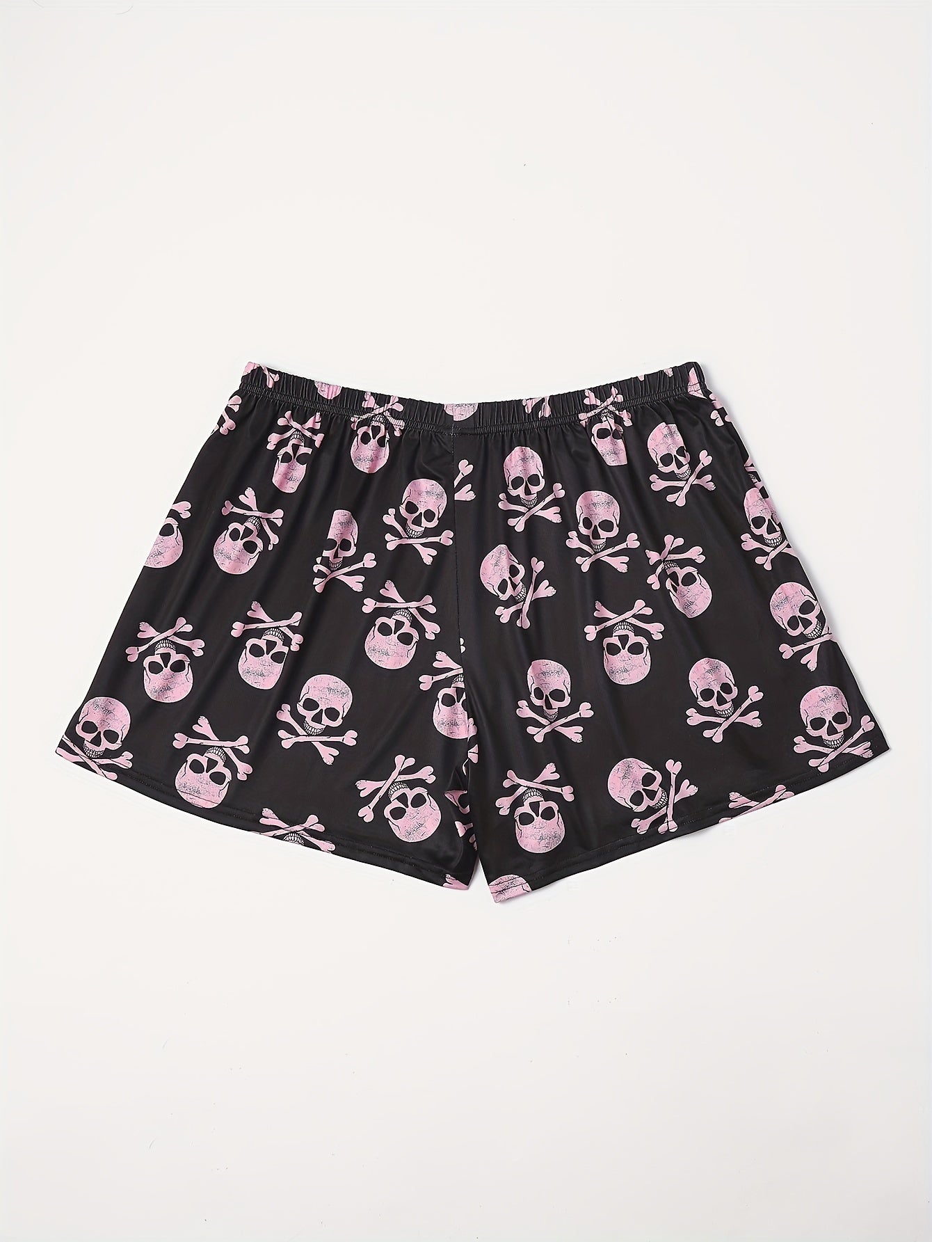  Skull Print Stretch Sleepwear Shorts