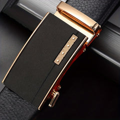 Men's PU Leather Belt Automatic Buckle Business Style Belt