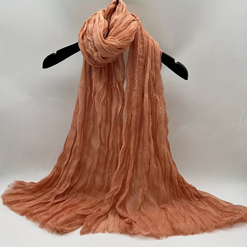 Boho Style Linen Twist Scarf for Outdoor Activity