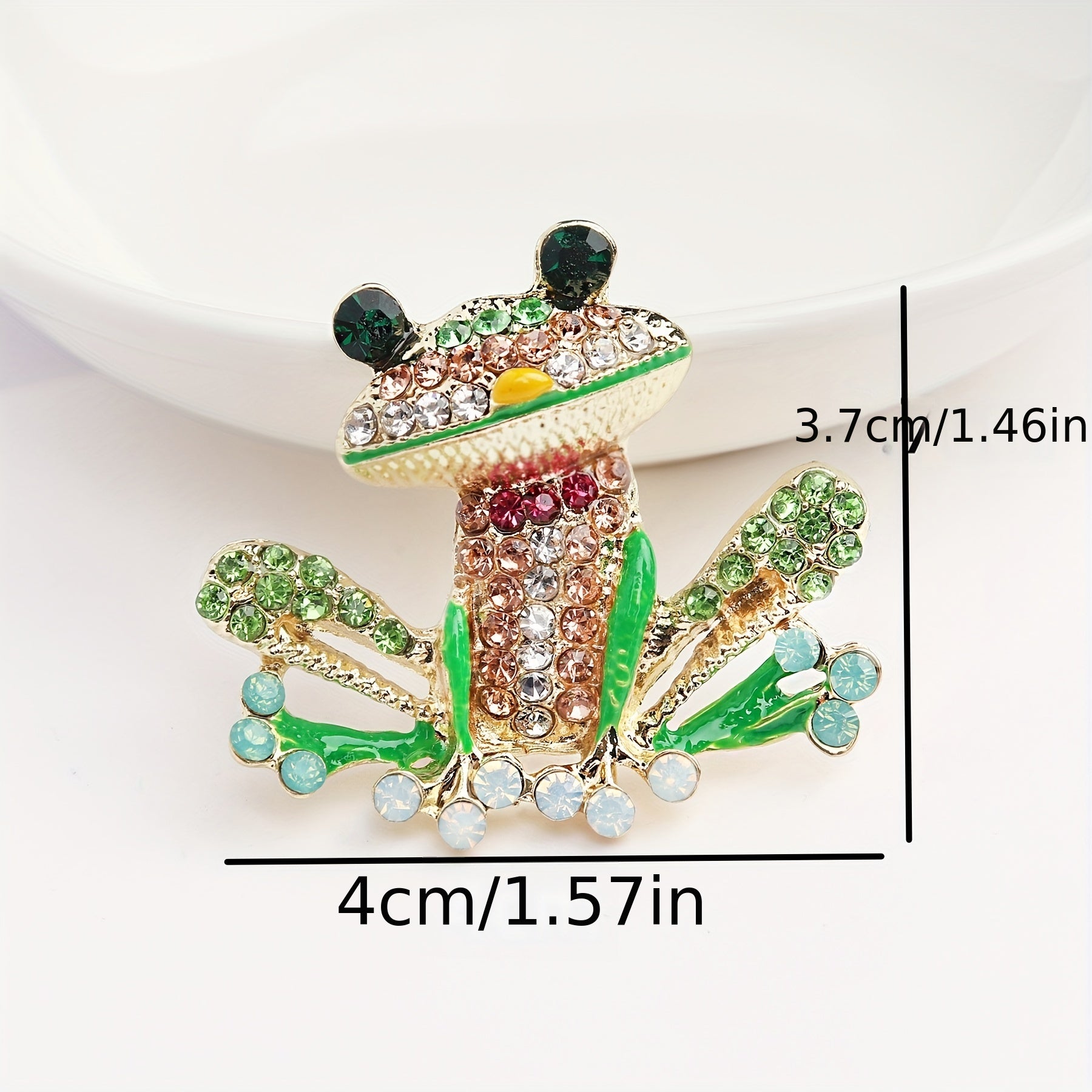 Men's Rhinestone Frog Brooch Enamel Pin Wedding Party