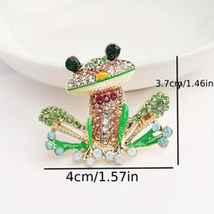 Men's Rhinestone Frog Brooch Enamel Pin Wedding Party