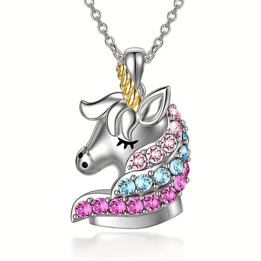 Colorful Unicorn Pendant Necklace Daily Holiday Gift For Men