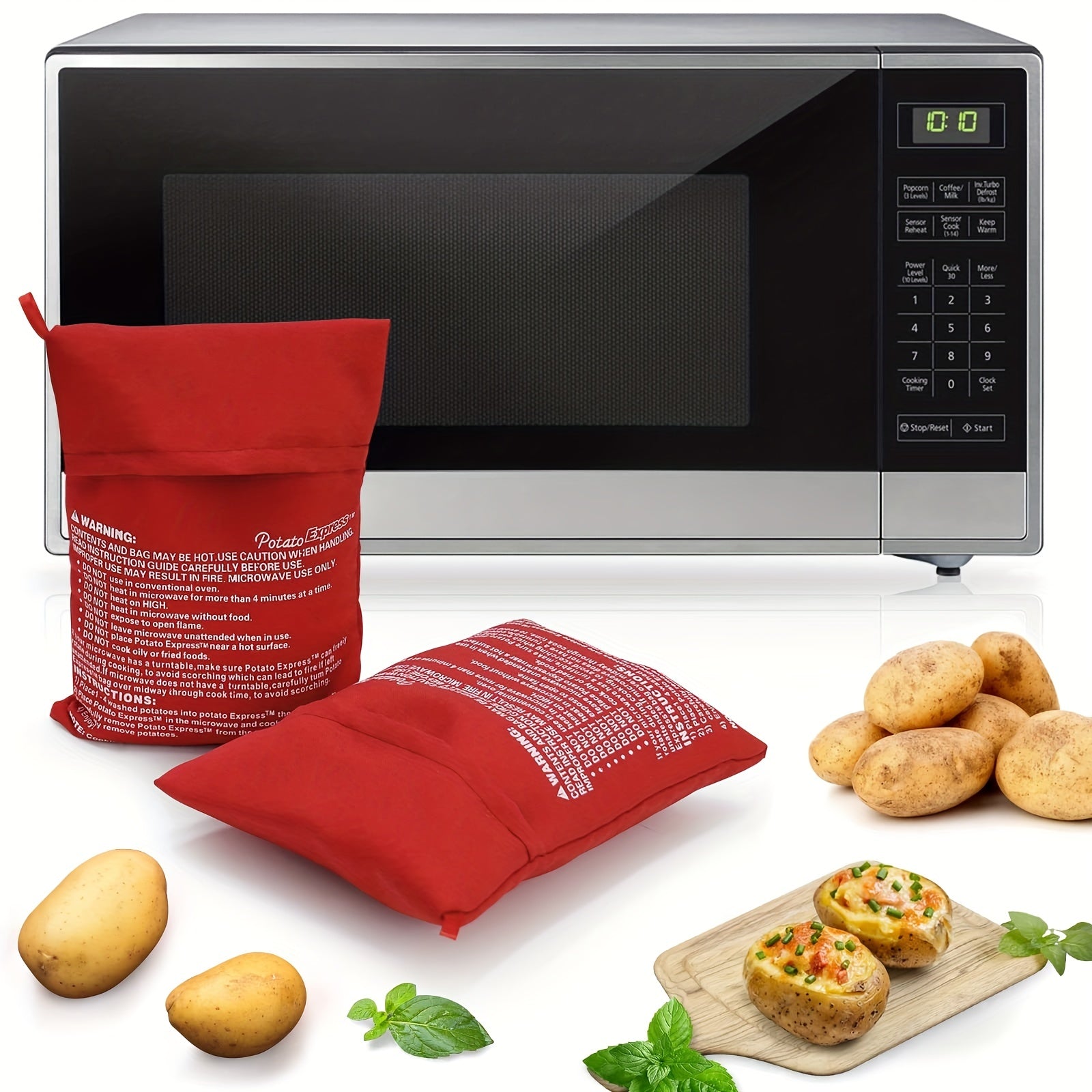 2pcs Reusable Microwave Potato Bags for Delicious Potatoes in Minutes