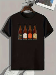 Men's Drinks Print Graphic Tee Comfy Summer T-shirt