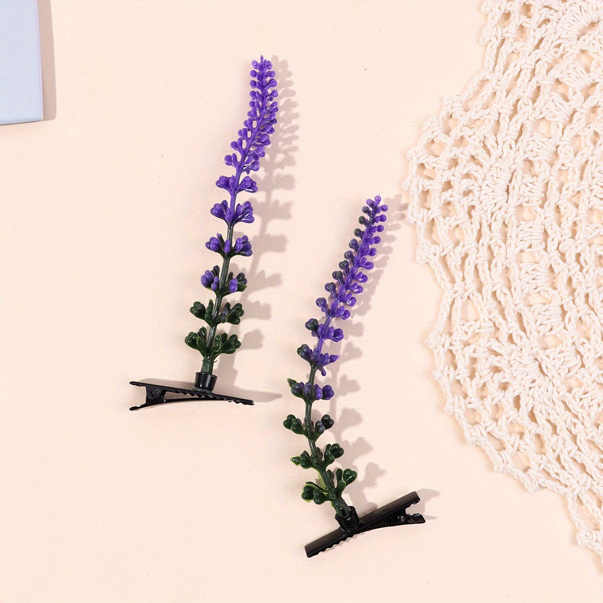 2pcs Lavender Decor Duck Billed Hair Clip for Hair Bangs Braids