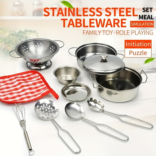 Mini Stainless Steel Kitchen Toys Cooking Utensil Set
