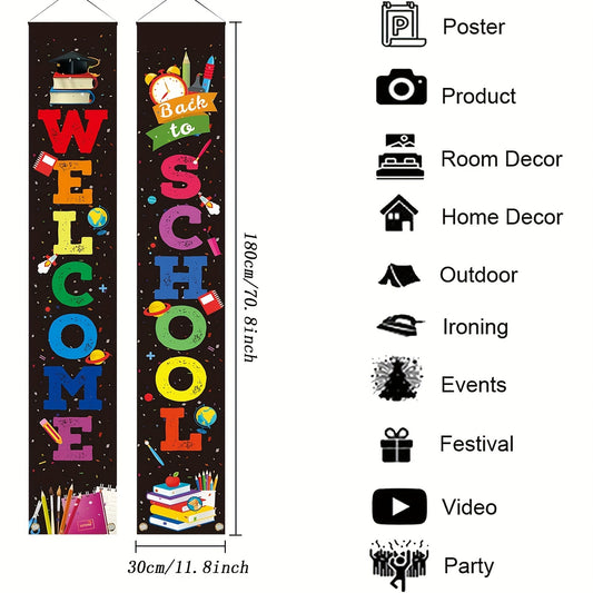 Back To School Backdrop Banner Welcome Back Banner For First Day of School Decor