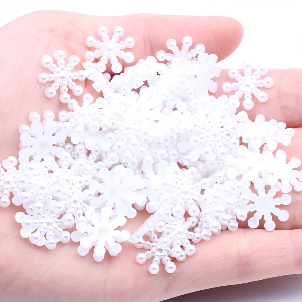 100pcs 15mm Winter Snowflake Resin Flatbacks DIY Nail Crafts Embellishments