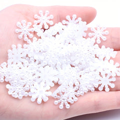 100pcs 15mm Winter Snowflake Resin Flatbacks DIY Nail Crafts Embellishments