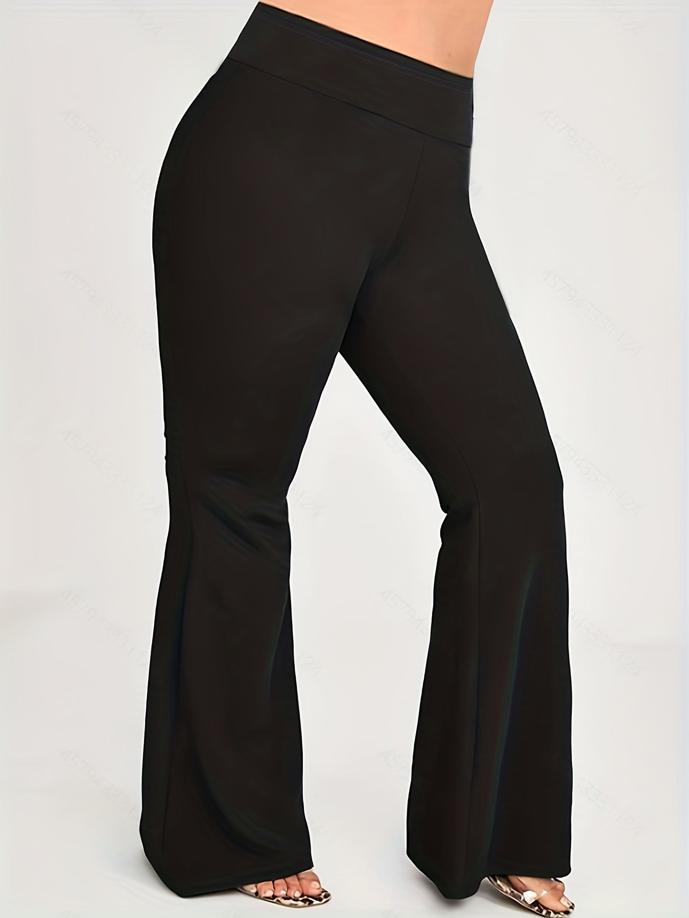  Solid High Waisted Flare Leggings