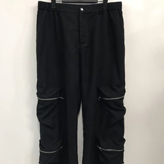  Solid High Rise Baggy Trousers With Pockets