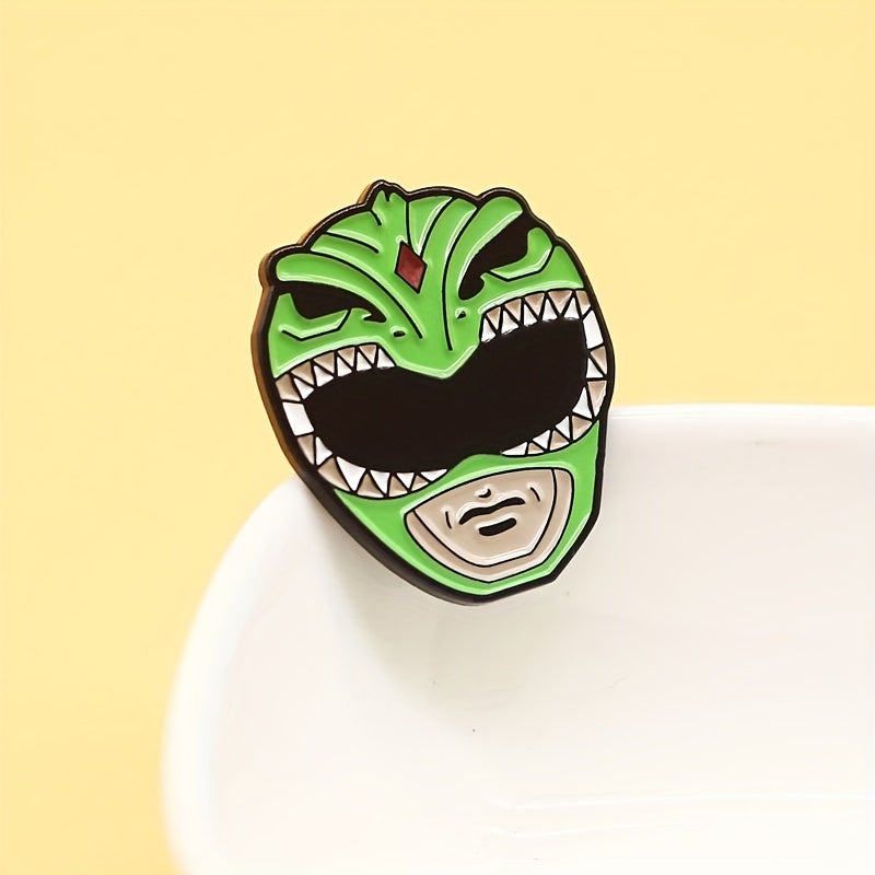 Green Soldier Metal Emblem Anime Cartoon Brooch For Men