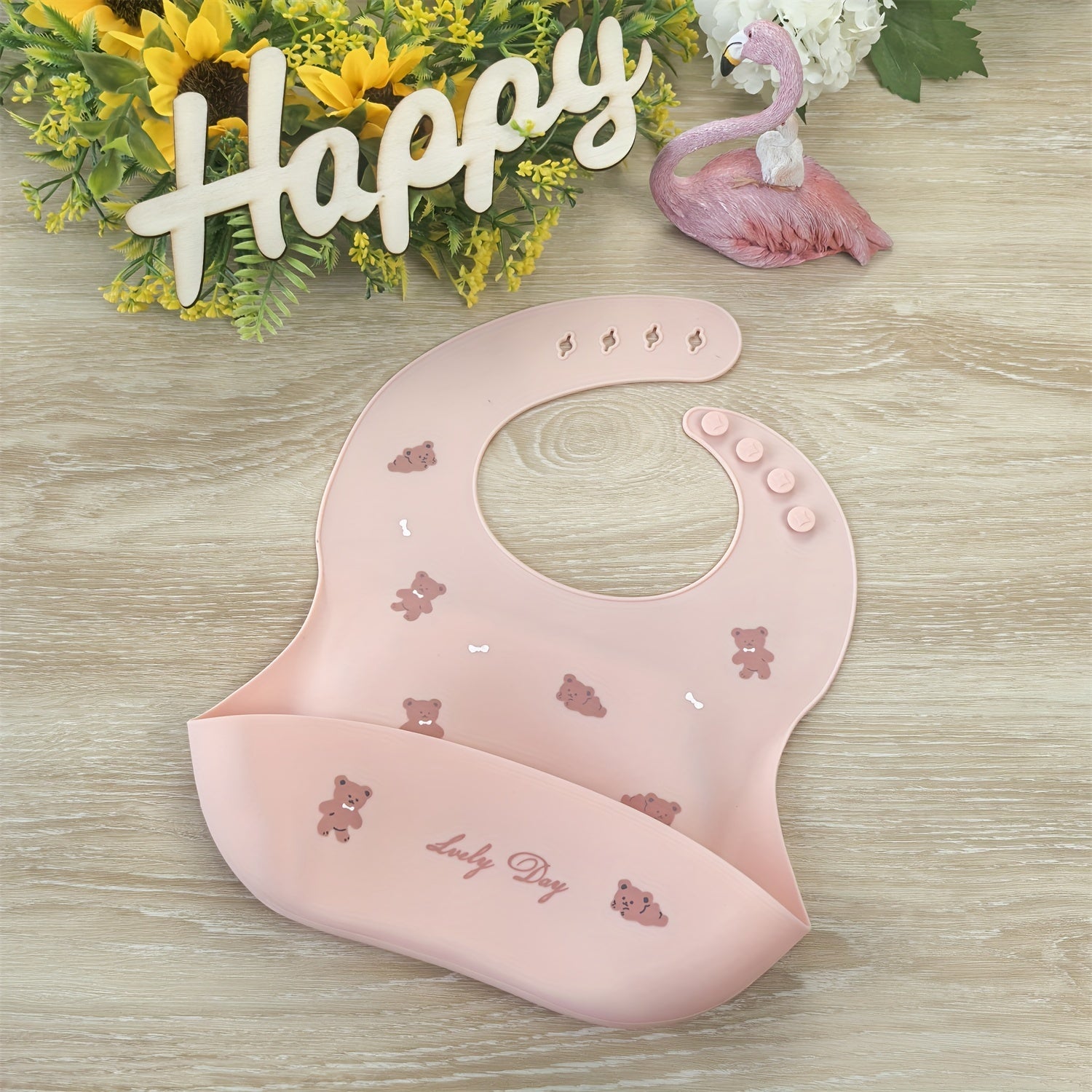 Waterproof Silicone Feeding Bib for Kids with Snap Closure