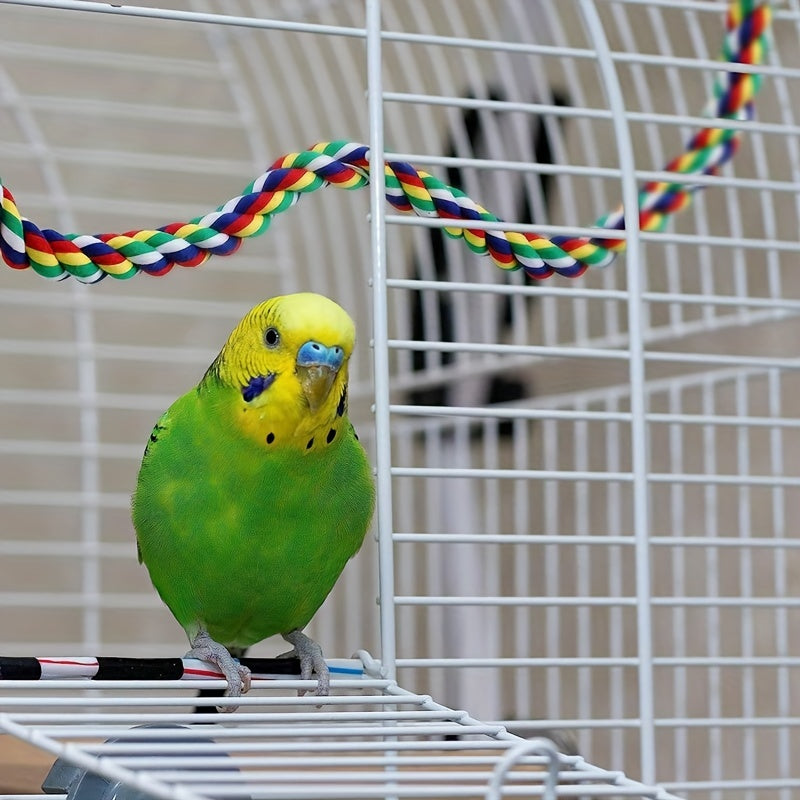 Colorful Parrot Cotton Rope Chewing Toy Bird Equipment