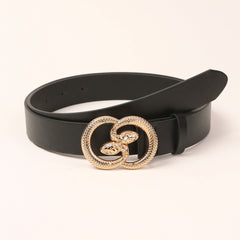 Double Snakes Alloy Buckle Belt