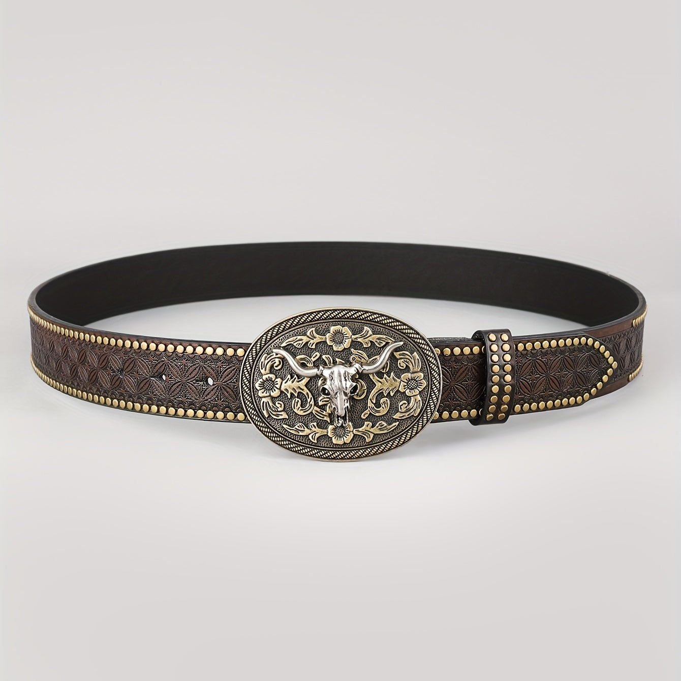 Men's Western Cowboy Casual Vintage Dark Brown Belt