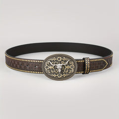 Men's Western Cowboy Casual Vintage Dark Brown Belt
