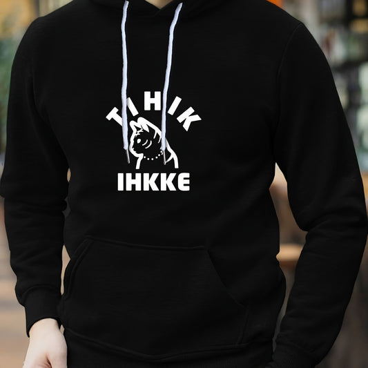 Cat & THINK Print Hoodie Hoodies For Men Men's Casual Graphic Pullover Hooded