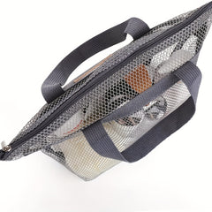 2pcs Mesh Quick Drying Tote Bags Hanging Toiletry Organizer Zipper