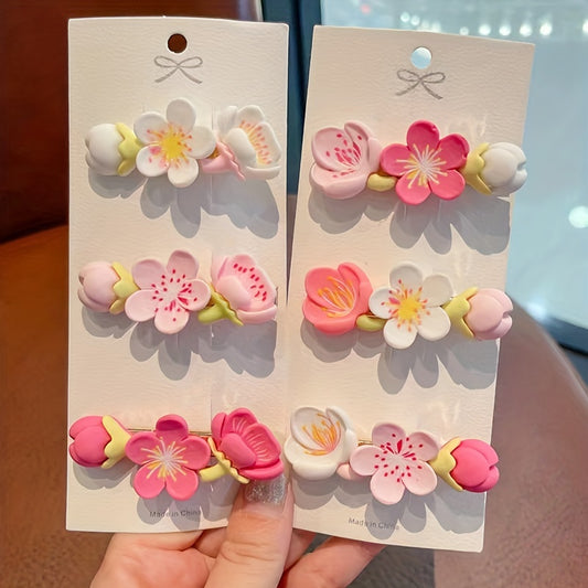 Colorful Flower Decor Hair Clip for Girls