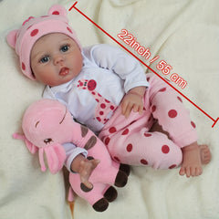 Realistic Reborn Doll with Pink Onesie & Polka Dot Pants