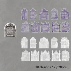 Gothic Castle Series Stickers - European Classical Door & Window Decoration