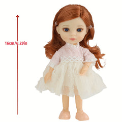 Charming 6 Inch Princess Doll Pink Fashionable Collectible Toy