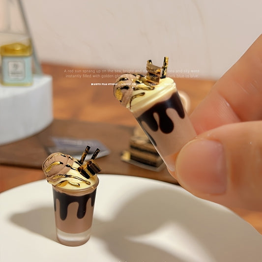 Hazelnut Cocoa Ice Mocha Drink Realistic Durable Lifelike Chocolate Whipped