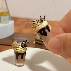 Hazelnut Cocoa Ice Mocha Drink Realistic Durable Lifelike Chocolate Whipped