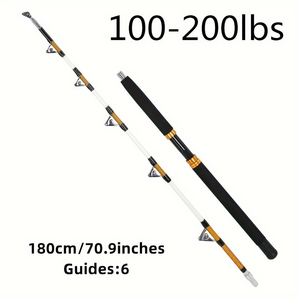 2 Section Trolling Fishing Rod 70.9in Fiberglass Saltwater Offshore 45-72KG