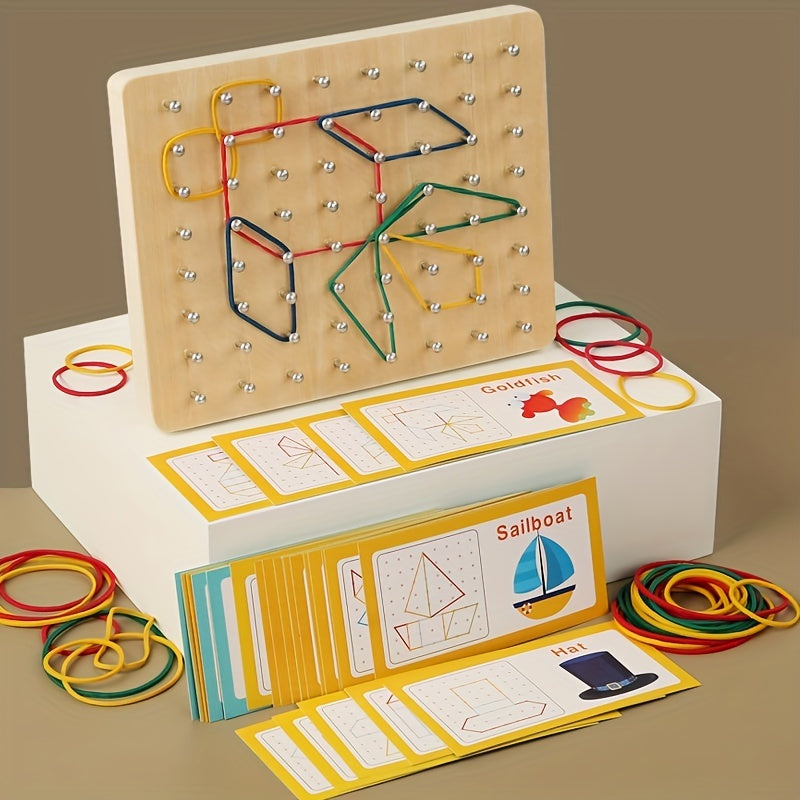 Montessori Shape Pegboard Puzzle Game Wooden Toys