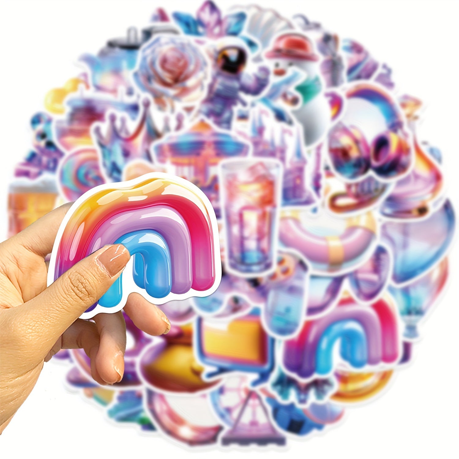 50pcs Cartoon Colorful Gift Series Graffiti Stickers Waterproof DIY Sticker Pack