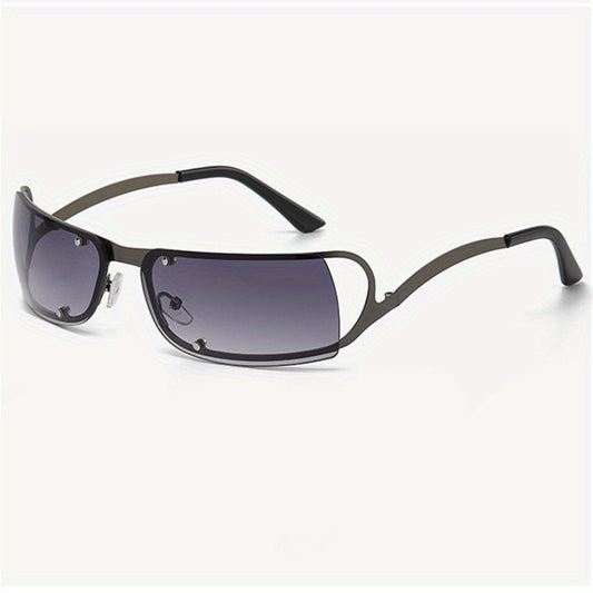 Y2K Wrap Around Hollow Sunglasses Cyberpunk Gradient Glasses UV400