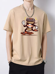 Men's Slim Fit Print T-shirt for Spring Summer