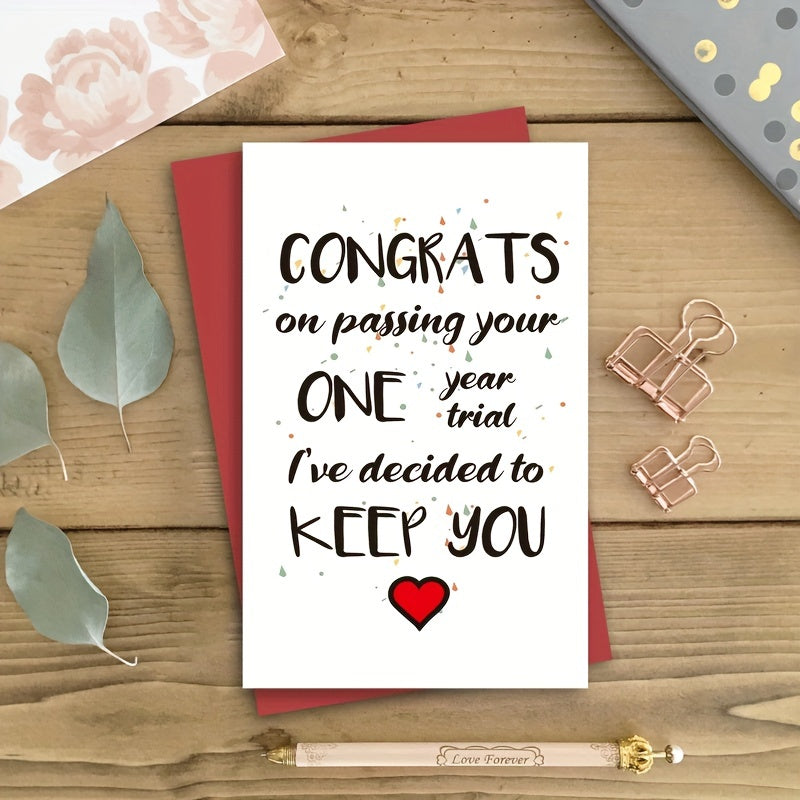 Funny 1 Year Anniversary Card for Boyfriends & Girlfriends
