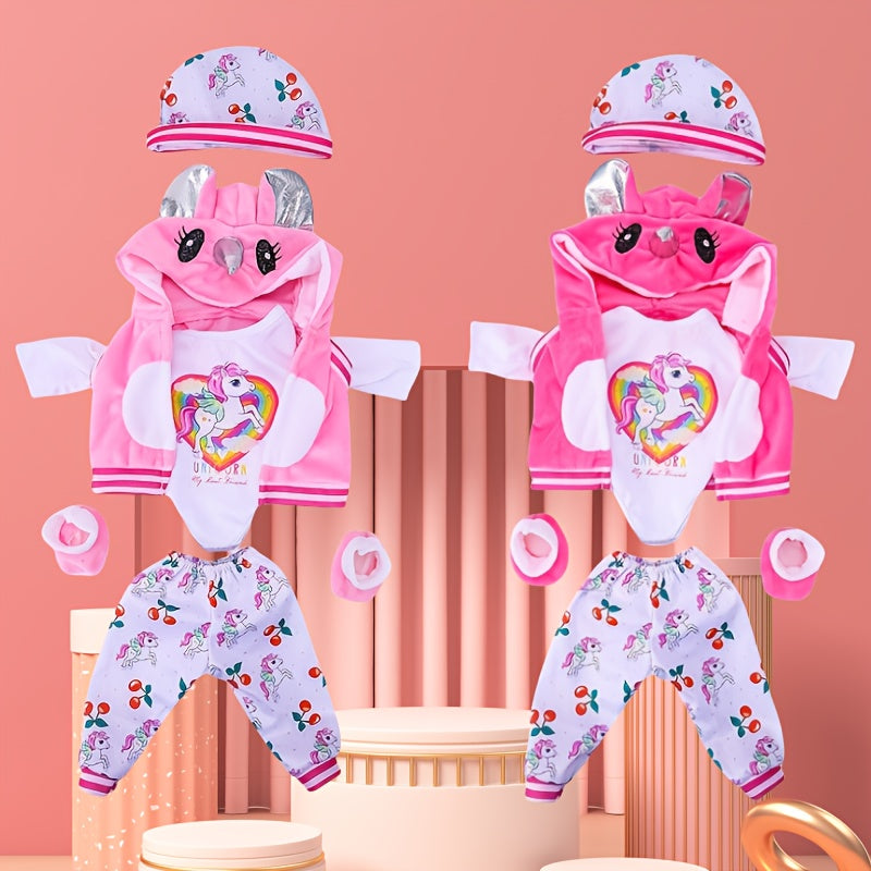 Unicorn Doll Clothes Set for 17-18 Inch Girl Dolls - 5pcs