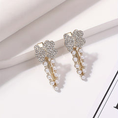 2pcs Faux Pearl Rhinestone Hair Clip for Women Girls