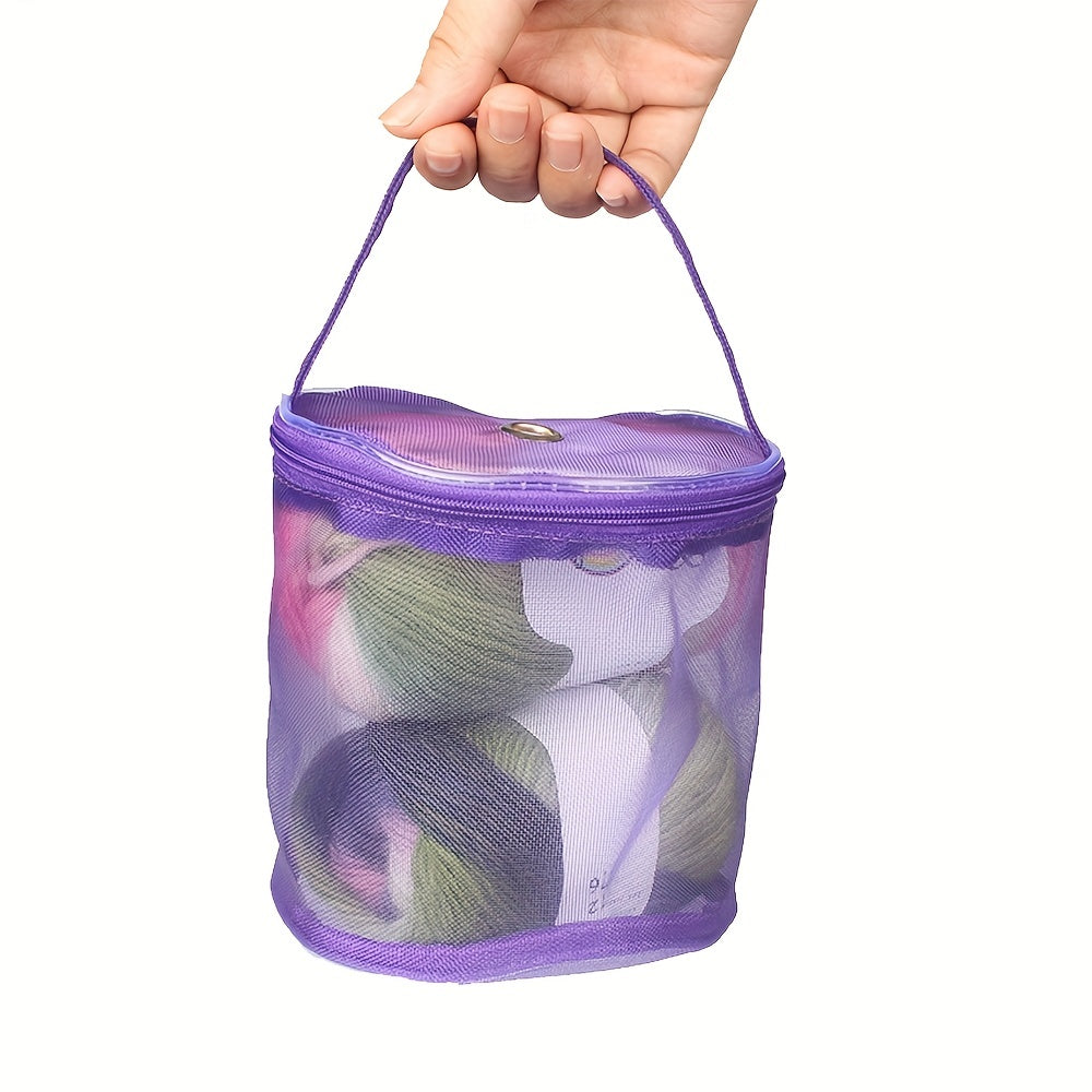 Portable Organizer Yarn Case Mesh Bag Crochet Thread Storage Tote Baskets