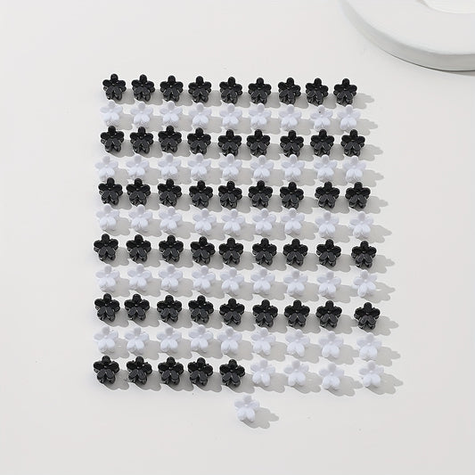 100pcs Flower Shaped Mini Hair Claw Ponytail Holder