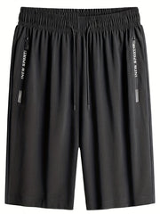 Men's Active Shorts with Zipper Pockets and Drawstring Waist