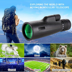 30x50 Monocular Telescope BAK4 Prism with Phone Holder and Tripod