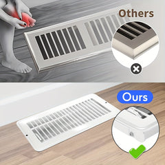 2pcs 4 X 10 Floor Register Vent Covers Adjustable Air Vent Magnetic PVC Screen