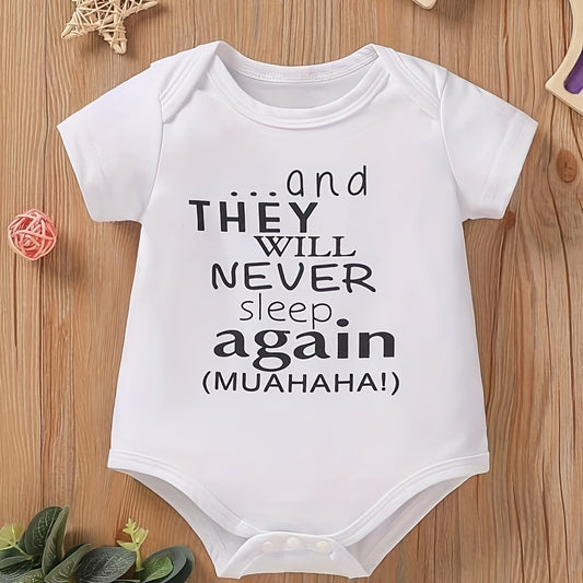 Baby Boys Never Sleep Again Short Sleeves Onesie