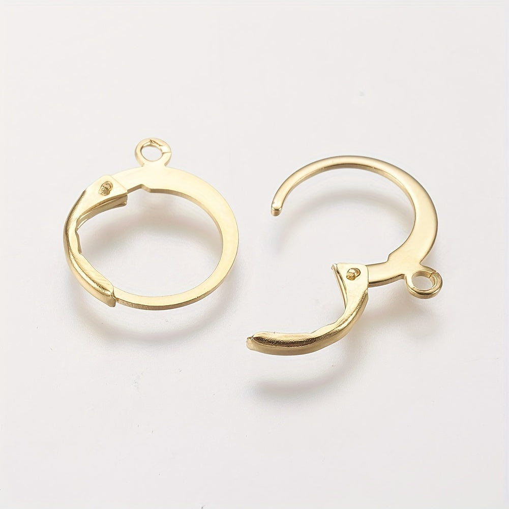 304 Stainless Steel Leverback Earrings 14.5x12x2mm