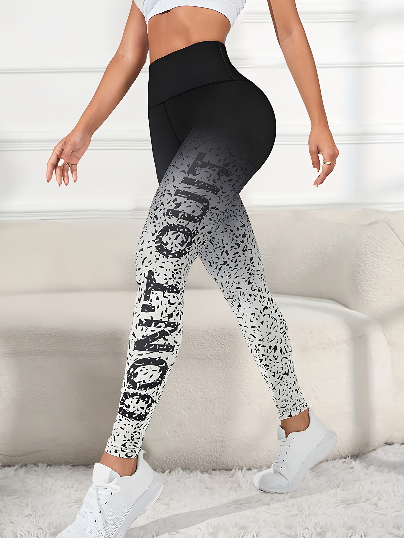 Gradient Print Yoga Fitness Leggings for Women